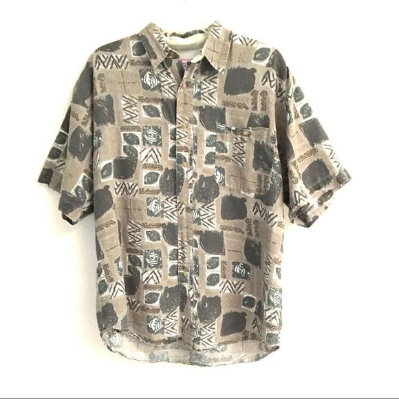 Vintage Bugle Boy short sleeve button up shirt L - Picture 1 of 7